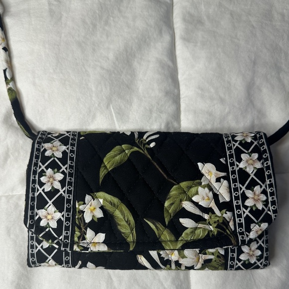 Vera Bradley Crossbody Jasmine Black White 🖤🌿🤍 - Picture 5 of 6